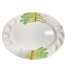 Oldenhof Grote Ovale Aspergeschaal Met Eigaten Groen