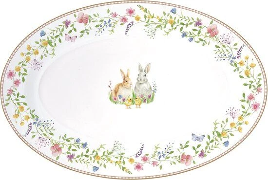 Oldenhof Happy Easter Ovale Serveerschaal 35 X 23,5 Cm Porselein