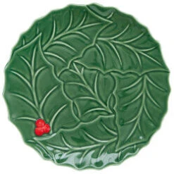 Oldenhof Holly & Berries Serveerbord 20 Cm Porselein Cadeaubox Groen