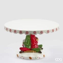 Oldenhof Kerstelfjes Taartplateau 28 Cm Aardewerk