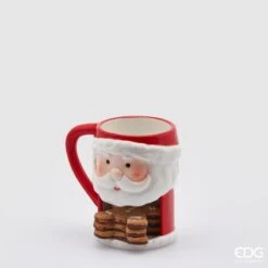 Oldenhof Kerstman Beker Met Ruimte Voor Koekje 12 Cm Aardewerk