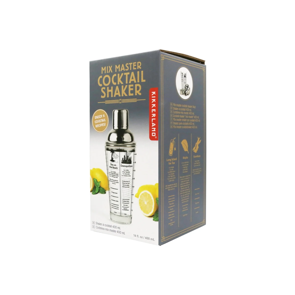 Oldenhof Mix Master Cocktail Shaker Met Recepten Glas Rvs 2 Oldenhof Mix Master Cocktail Shaker Met Recepten Glas Rvs - Afbeelding 2