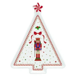 Oldenhof Nutcracker Twist Kerstboom Serveerbord 21 X 16 Cm Porselein