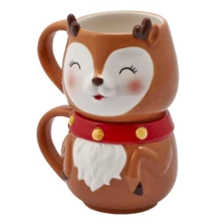 Oldenhof Rendier Stapelbeker Aardewerk 2-delig