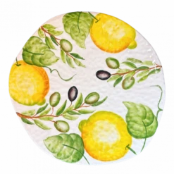 Oldenhof Turijn Olijf Citroen Taartschaal/onderbord Met Reliëf Aardewerk