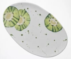 1821 Italiaans Servies Ovale Schaal ø 32 X 21 Cm Aardewerk Kiwi