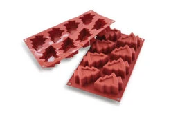 Silikomart Pino Bakmat 8 Kerstbomen Silicone Bruin
