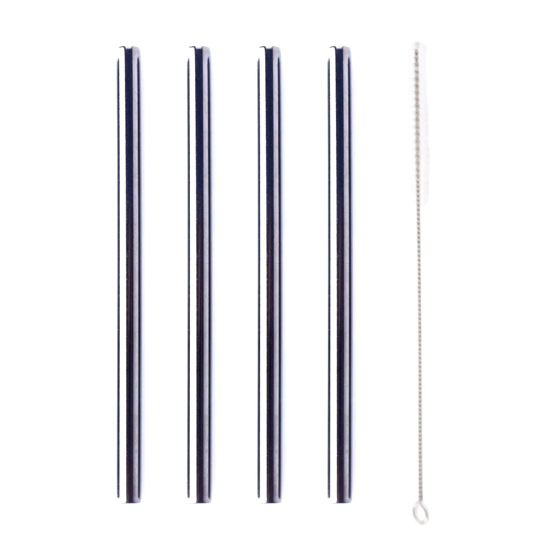 Point-Virgule 4 Herbruikbare Rietjes 14 Cm Rvs Zwart 1 Point-Virgule 4 Herbruikbare Rietjes 14 Cm Rvs Zwart