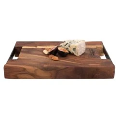 Bowls And Dishes Rose Wood Serveerplank Met Metalen Handvatten 30 X 20 Cm -Kook Winkel rs1330 4