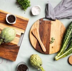 Bowls And Dishes Pure Rose Wood Serveerplank ø 45 Cm Met 1 Metalen Handvat -Kook Winkel rs1745 7