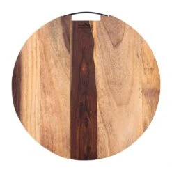 Bowls And Dishes Pure Rose Wood Serveerplank ø 50 Cm Met 1 Metalen Handvat