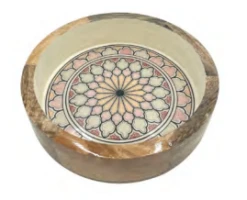 By Room Ronde Schaal Met Rechte Wand ø 22 Cm Moroccan Print Bloemmotief Geel/rood/roze