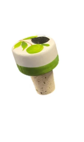 Oldenhof Wijnstopper Olijf Aardewerk Groen 1 Oldenhof Wijnstopper Olijf Aardewerk Groen