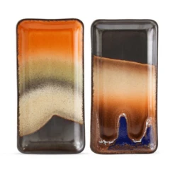 HK Living 70's ACE7296 Twenty Four Hours Small Trays 18,5 X 9,3 Cm Aardewerk 2-delig