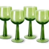 HK Living AGL4470 The Emeralds Wijnglas Lang 200 Ml Glas Groen 4 Stuks