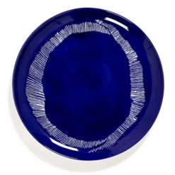 Serax Feast By Ottolenghi Bord M ø 22 Cm H 2 Cm Aardewerk Lapis Lazuli + Swirl-Stripes White