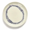 Serax Feast By Ottolenghi Bord S ø 19 Cm H 2 Cm Aardewerk White + Swirl-Stripes Blue