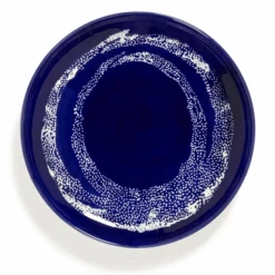 Serax Feast By Ottolenghi Bord L ø 26 Cm H 2 Cm Aardewerk Lapis Lazuli + Swirl-Dots White