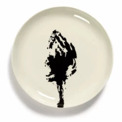 Serax Feast By Ottolenghi Serveerbord ø 35 Cm H 2 Cm Aardewerk White + Artichoke Black