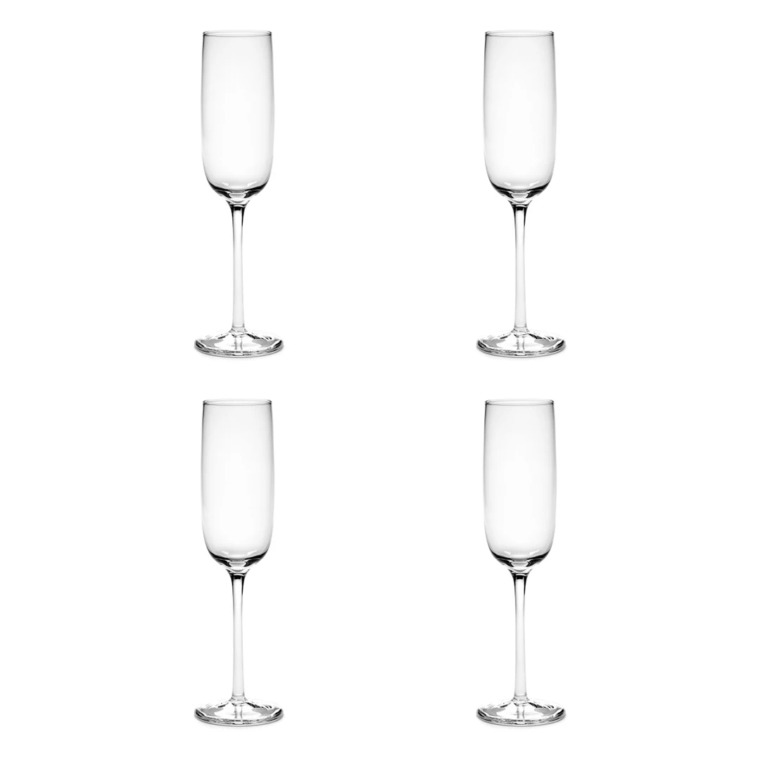 Serax Passe-Partout Champagneflûte Op Hoge Voet 150 Ml ø 6,6 Cm Glas 4 Stuks