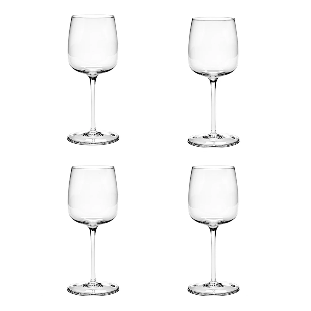Serax Passe-Partout Witte Wijnglas Curved 400 Ml ø 8,8 Cm H 21 Cm Glas 4 Stuks