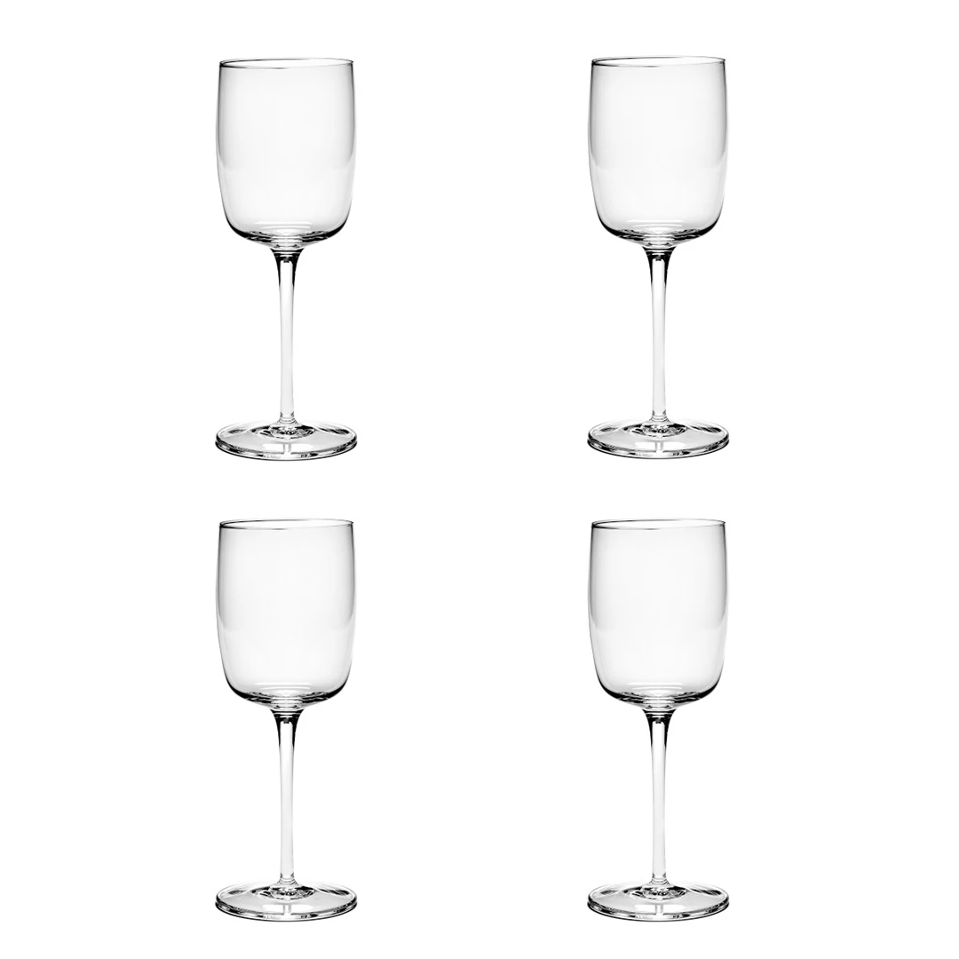 Serax Passe-Partout Witte Wijnglas Recht 300 Ml ø 7,8 Cm H 21 Cm Glas 4 Stuks