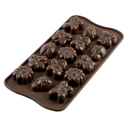 Silikomart EasyChoc Choco Spring Life Bakvorm 21 Cm Silicone Bruin