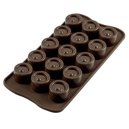 Silikomart EasyChoc Vertigo Bonbonvorm 15 Cilinders ø 2,8 Cm