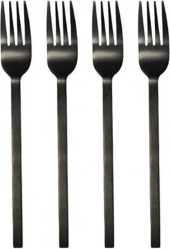 Leeff Charlot Taartvork 15,5 Cm Rvs Zwart 4 Stuks