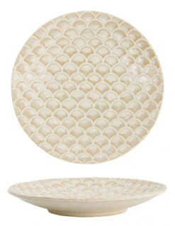 Tokyo Design Titanium Matte Mermaid Bord ø 25 Cm Keramiek Bruin Wit