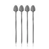 Viski Cocktailprikkers Gunmetal Art Deco 4stuks
