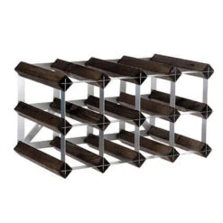 Traditional Wine Rack Co. Wijnrek Voor 12 Flessen 42 X 22,8 Cm Verbrande Eik Bruin